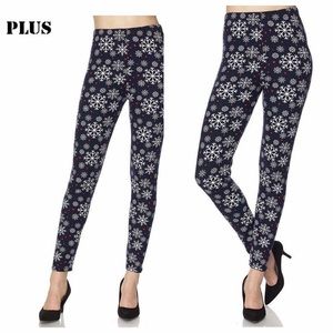 Winter Leggings - Navy & White